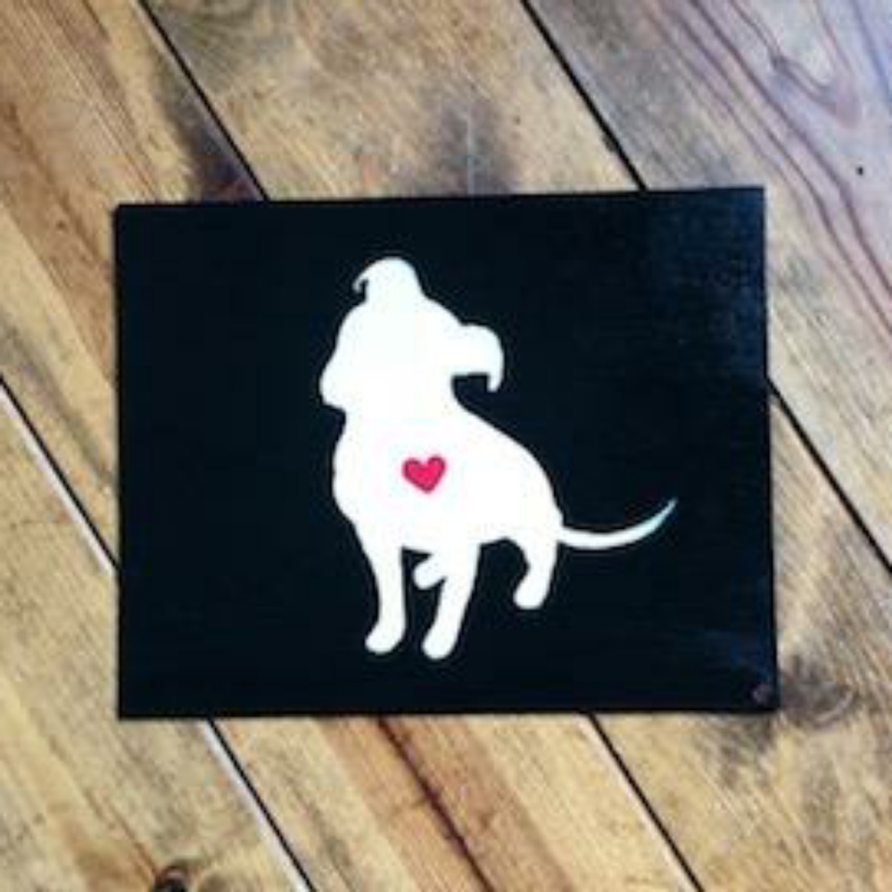 Hand Painted Pitbull Silhouette